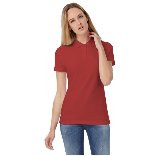 B&C Womens/Ladies ID.001 Plain Short Sleeve Polo Shirt