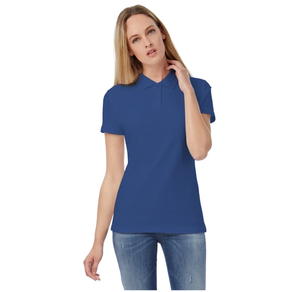 B&C Womens/Ladies ID.001 Plain Short Sleeve Polo Shirt