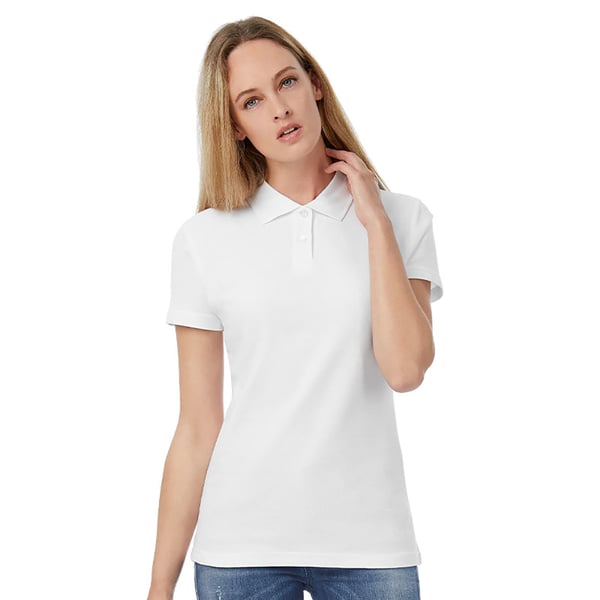 B&C Womens/Ladies ID.001 Plain Short Sleeve Polo Shirt