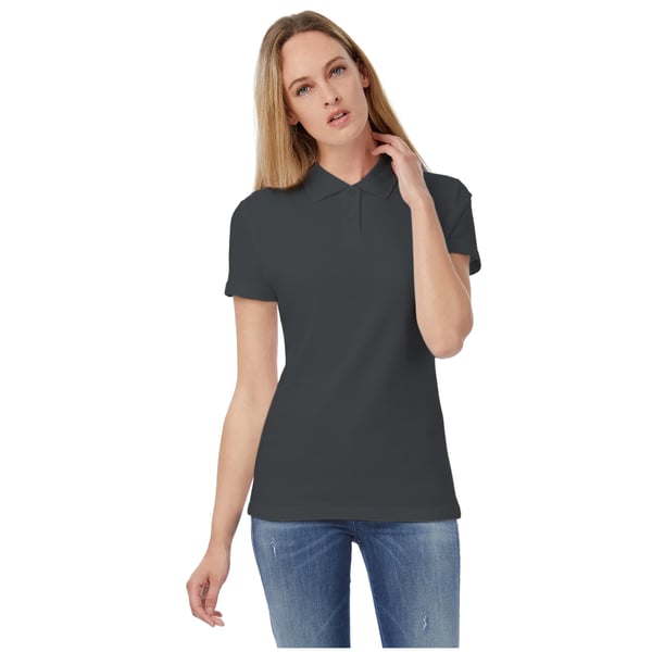 B&C Womens/Ladies ID.001 Plain Short Sleeve Polo Shirt