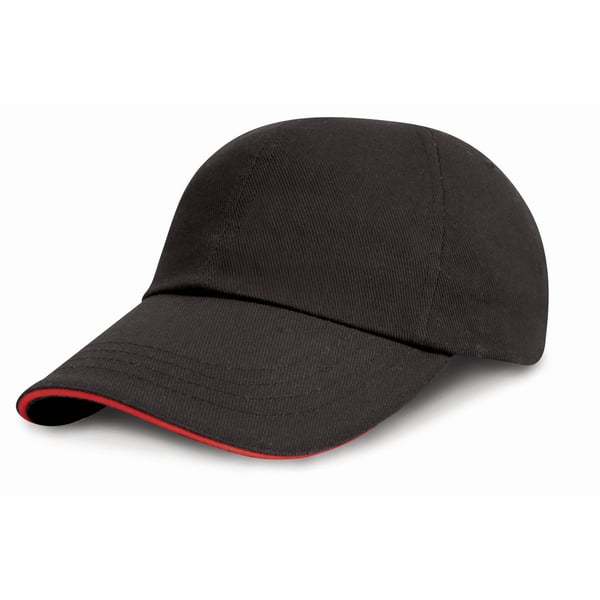 Result Headwear Kids Junior Lågprofilerad Keps i Kraftig Borstad Bomull med Sandwichskärm