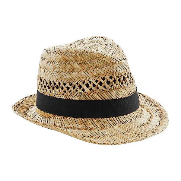 Beechfield Unisex Strå Sommar Trilby Hatt