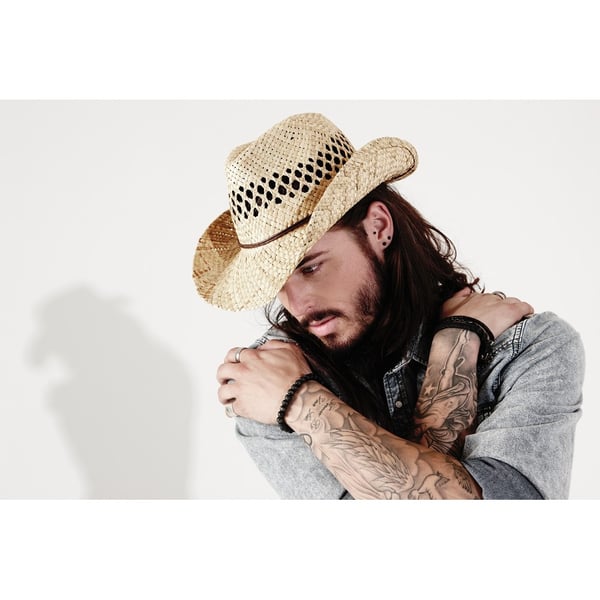 Beechfield Unisex Straw Cowboy Hat