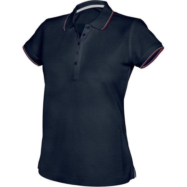 Kariban Dame/kvinder Polo shirt med kontrastfarvede korte ærmer