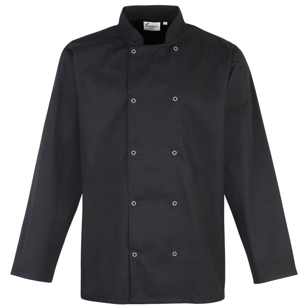 Premier Studded Front Long Sleeve Chefs Jacket / Chefswear