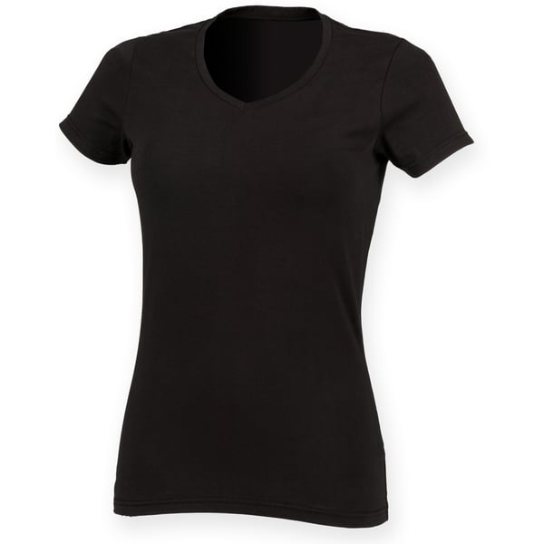 Skinni Fit Womens/Ladies Feel Good Stretch V-Neck Short Sleeve T-Shirt