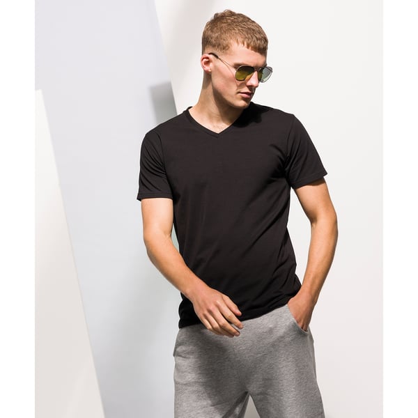 Skinni Fit Men Mens Feel Good Stretch V-neck Short Sleeve T-Shirt