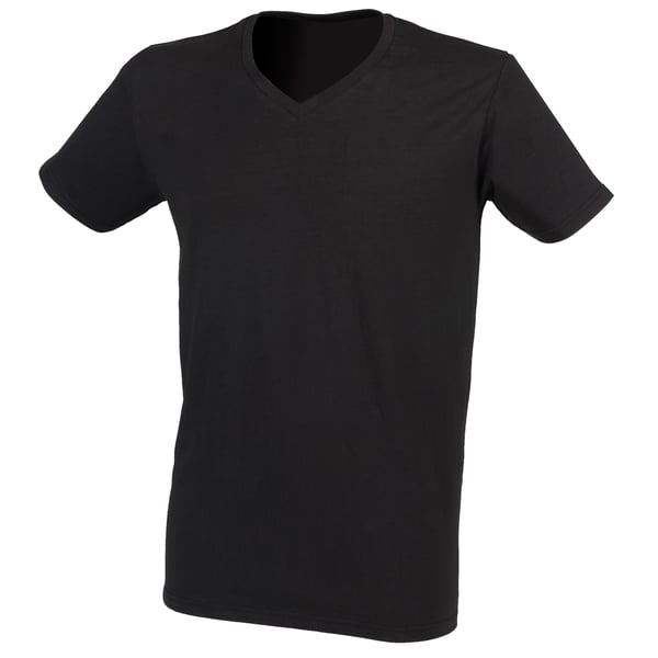 Skinni Fit Men Mens Feel Good Stretch V-neck Short Sleeve T-Shirt