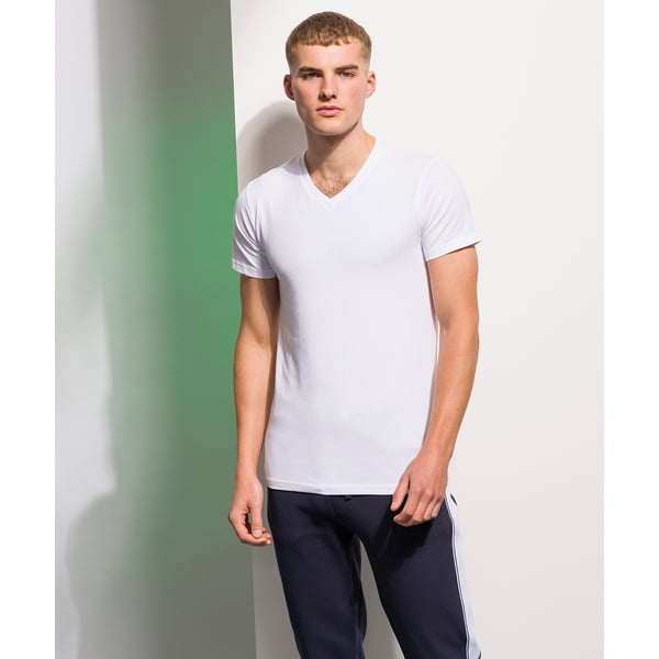 Skinni Fit Men Mens Feel Good Stretch V-neck Short Sleeve T-Shirt