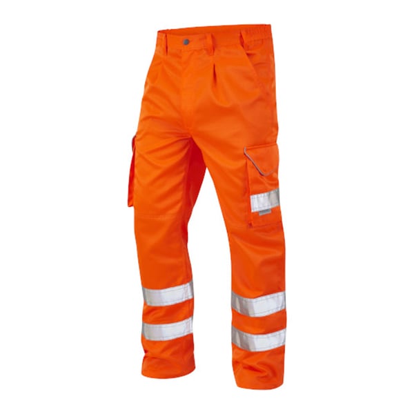Yoko Mens Hi Vis Polycotton Cargo Trousers With Knee Pad Pockets
