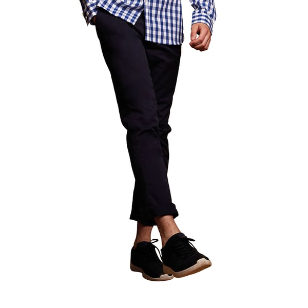 Front Row Mens Cotton Rich Stretch Chino Trousers