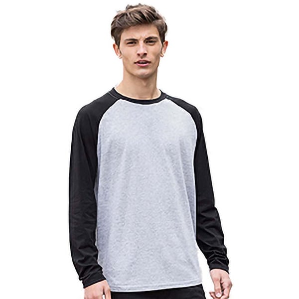 Skinnifit Mens Raglan Long Sleeve Baseball T-Shirt