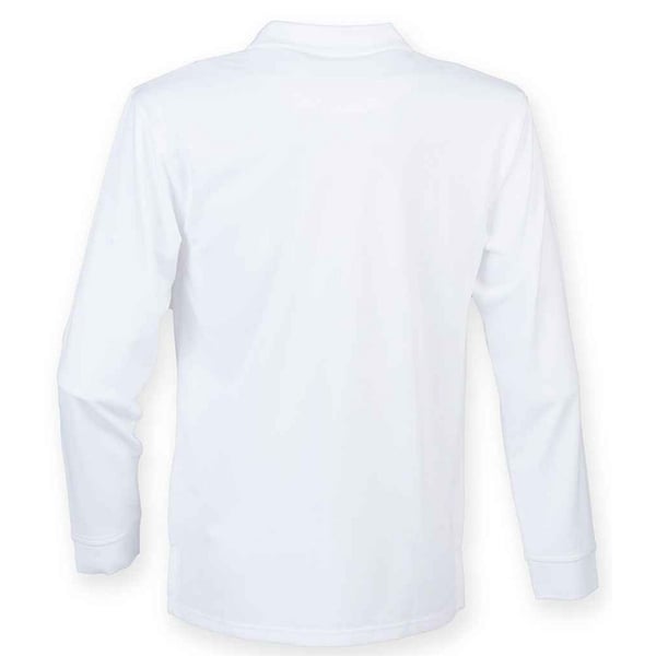 Henbury Mens Coolplus Moisture Wicking Long Sleeve Polo Shirt
