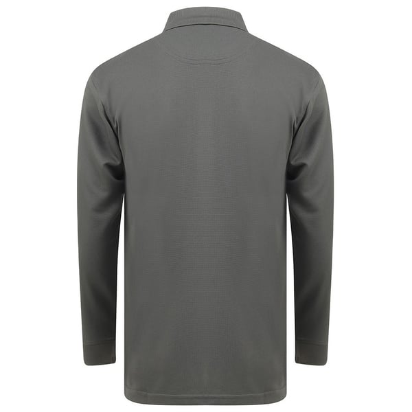 Henbury Mens Coolplus Moisture Wicking Long Sleeve Polo Shirt