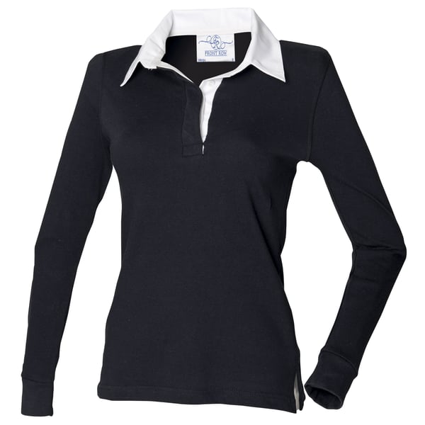 Front Row Womens/Ladies Long Sleeve Plain Sports Rugby Polo Shirt