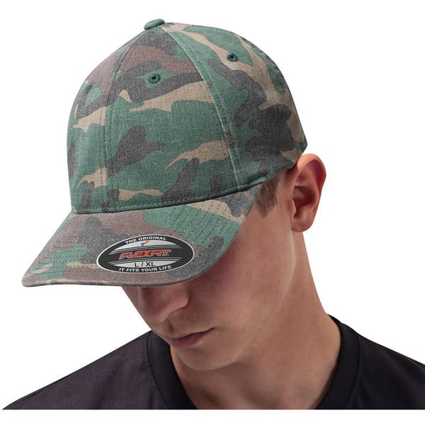 Flexfit Garment Washed Camo Baseballkeps