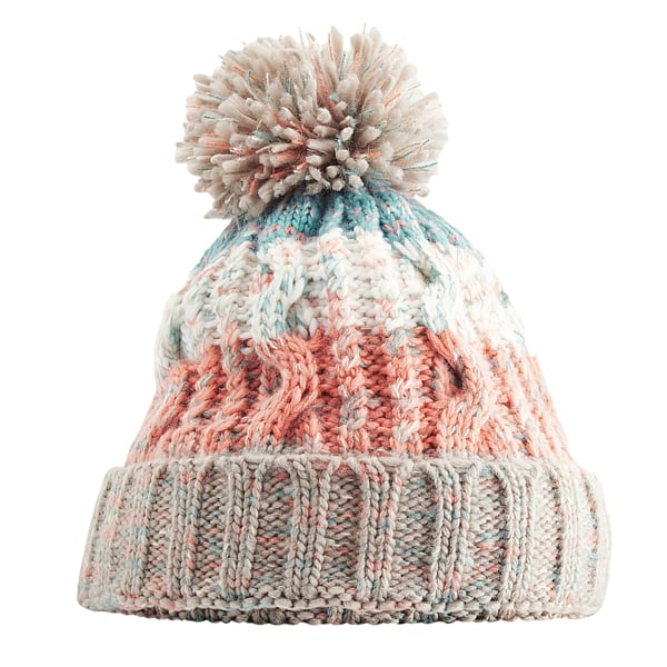 Beechfield Unisex Adults Corkscrew Knitted Pom Pom Beanie Hat