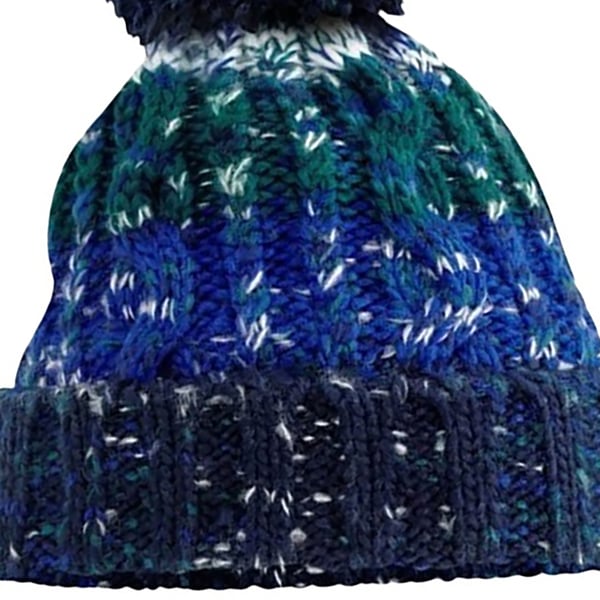 Beechfield Unisex Adults Corkscrew Knitted Pom Pom Beanie Hat