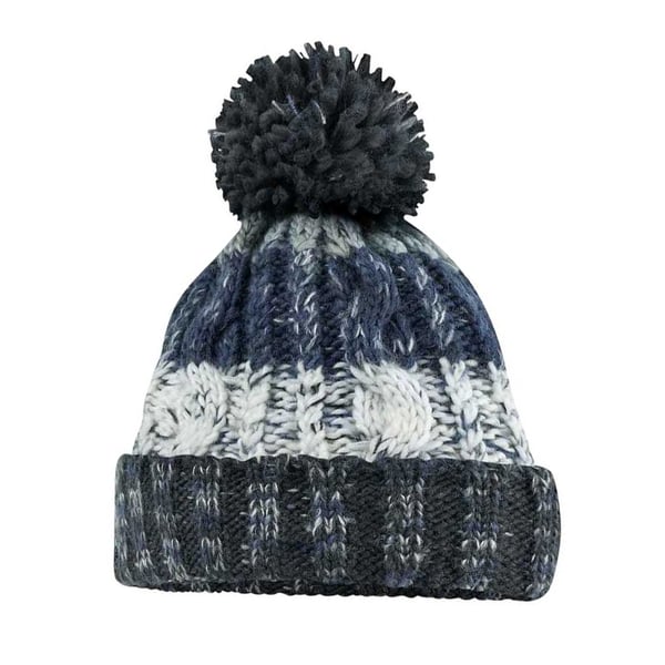 Beechfield Unisex Adults Corkscrew Knitted Pom Pom Beanie Hat