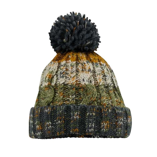Beechfield Unisex Adults Corkscrew Knitted Pom Pom Beanie Hat