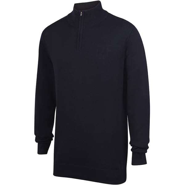 Henbury Mens 1/4 Zip Long Sleeve Jumper
