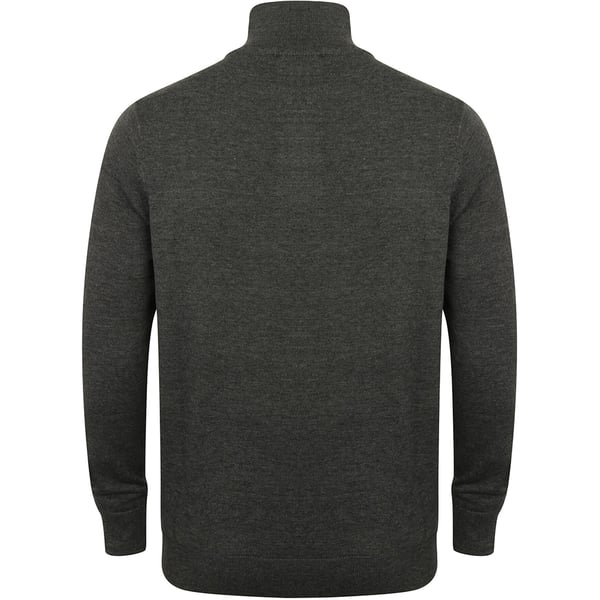 Henbury Mens 1/4 Zip Long Sleeve Jumper