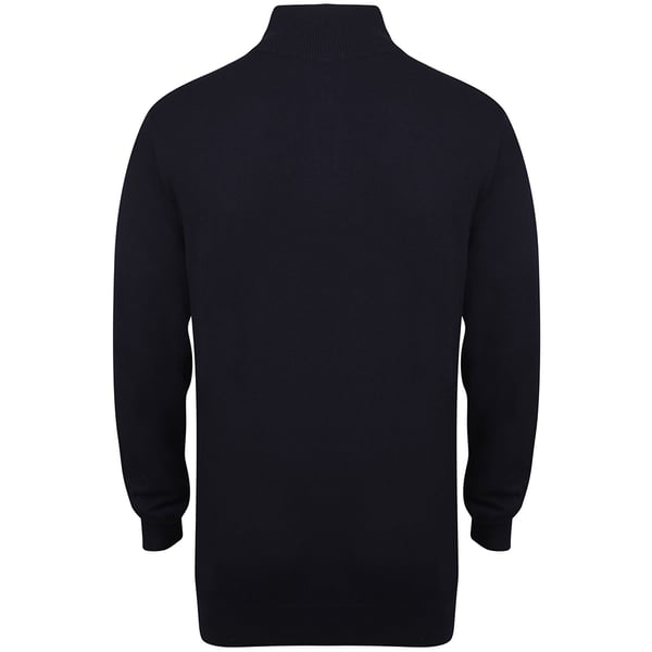 Henbury Mens 1/4 Zip Long Sleeve Jumper