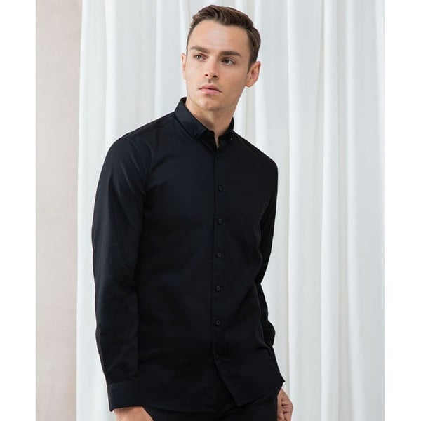 Henbury Mens Modern Long Sleeved Oxford Shirt