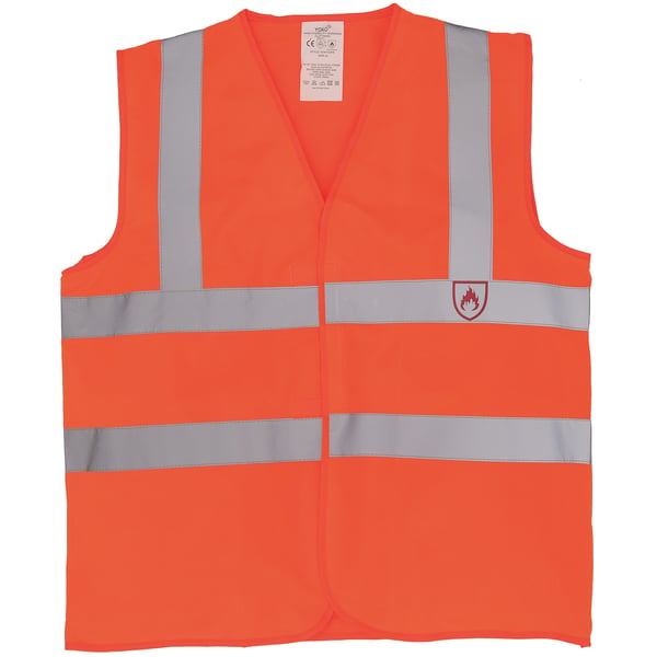 Yoko Flammehæmmende Hi-Vis ærmeløs vest uden ærmer