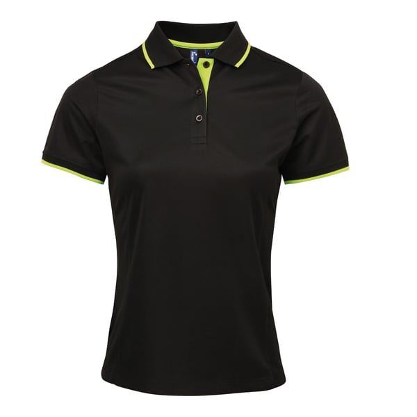 Premier Dame/kvinder kontrastfarvet Coolchecker-poloshirt