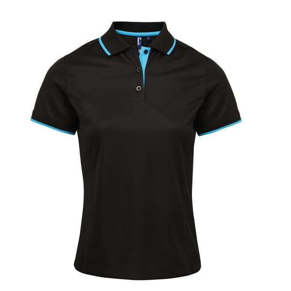 Premier Dame/kvinder kontrastfarvet Coolchecker-poloshirt