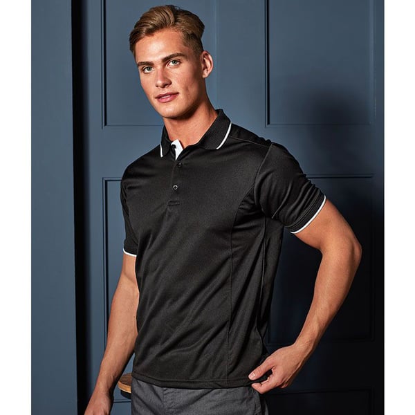 Premier Mens Contrast Coolchecker Polo Shirt
