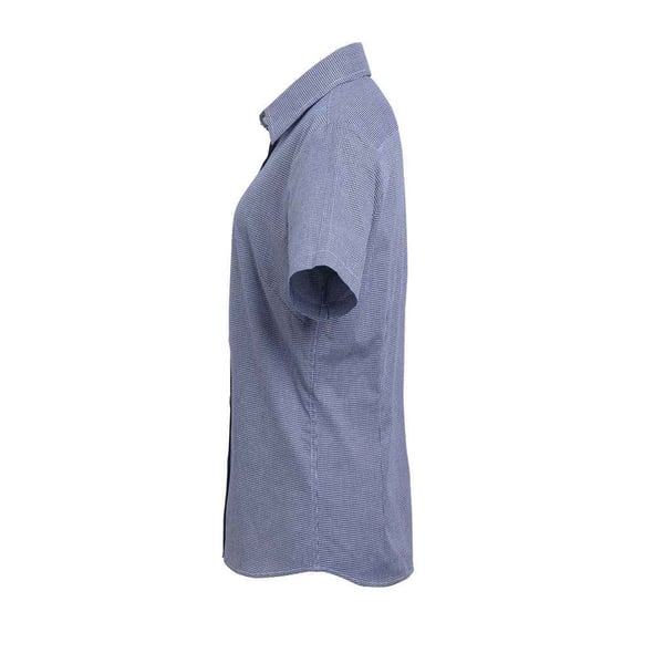 Premier Womens/Ladies Microcheck Short Sleeve Cotton Shirt