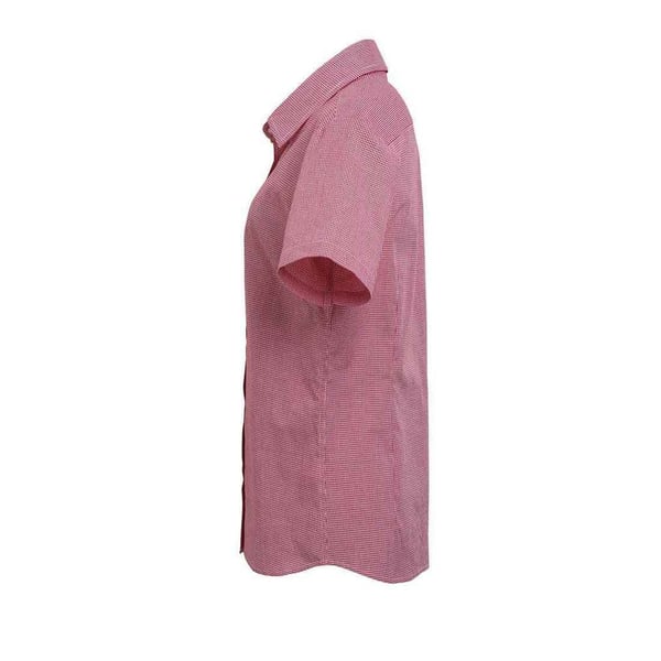 Premier Womens/Ladies Microcheck Short Sleeve Cotton Shirt