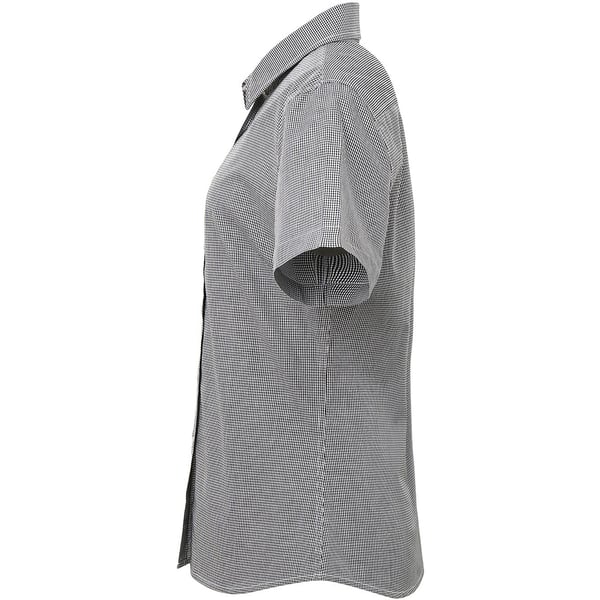 Premier Womens/Ladies Microcheck Short Sleeve Cotton Shirt