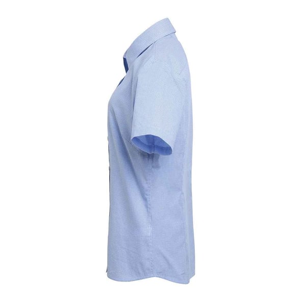 Premier Womens/Ladies Microcheck Short Sleeve Cotton Shirt