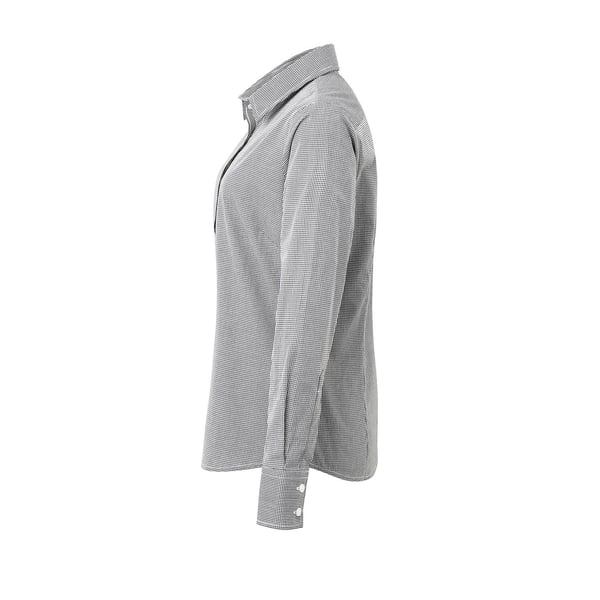 Premier Womens/Ladies Microcheck Long Sleeve Shirt