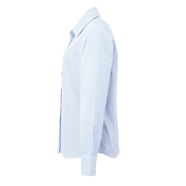 Premier Womens/Ladies Microcheck Long Sleeve Shirt
