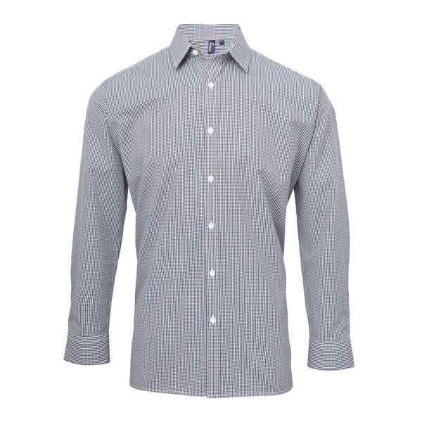 Premier Mens Microcheck Long Sleeve Shirt