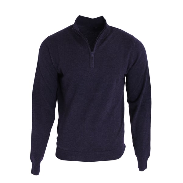 Premier Strikket sweater med 1/4 lynlås i halsen til mænd