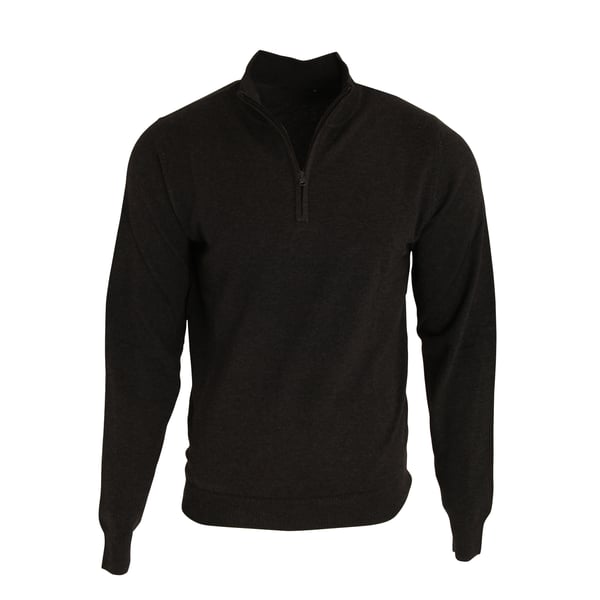 Premier Strikket sweater med 1/4 lynlås i halsen til mænd
