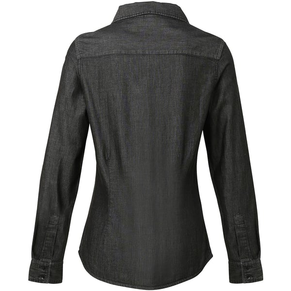 Premier Womens/Ladies Jeans Stitch Long Sleeve Denim Shirt