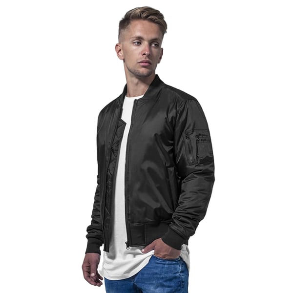Build Your Brand Mens Contrast Bomber Jacket