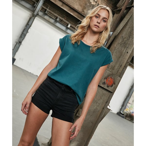 Build Your Brand Womens/Ladies Extended Shoulder T-Shirt