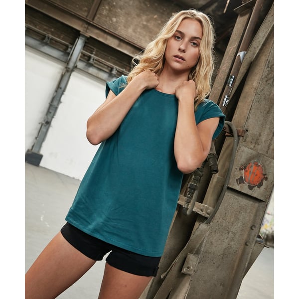 Build Your Brand Womens/Ladies Extended Shoulder T-Shirt
