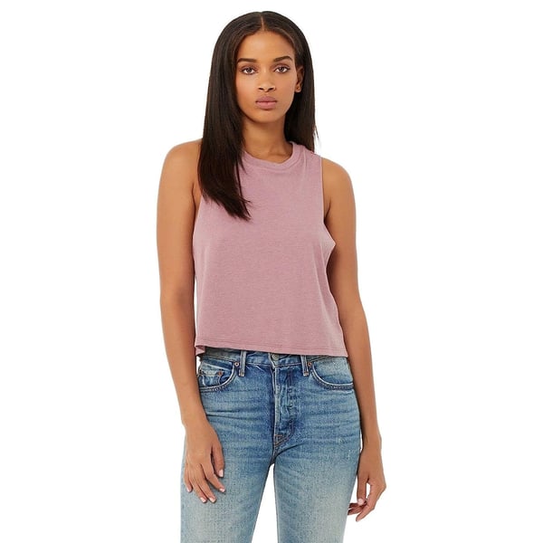 Bella + Canvas Womens/Ladies Racerback Cropped Sleeveless Tank Top