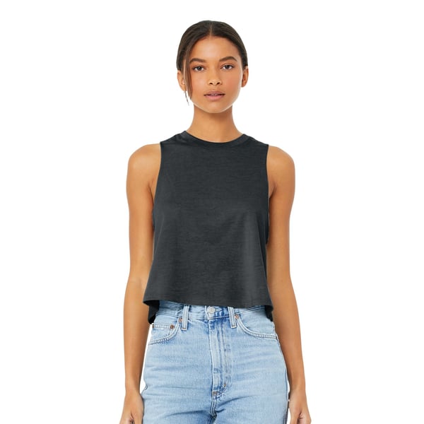 Bella + Canvas Womens/Ladies Racerback Cropped Sleeveless Tank Top