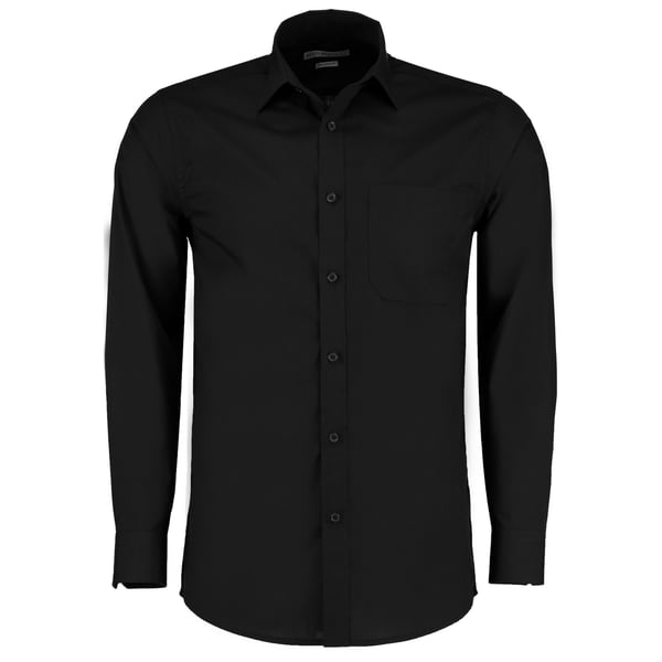 Kustom Kit Langærmet poplin skjorte til mænd