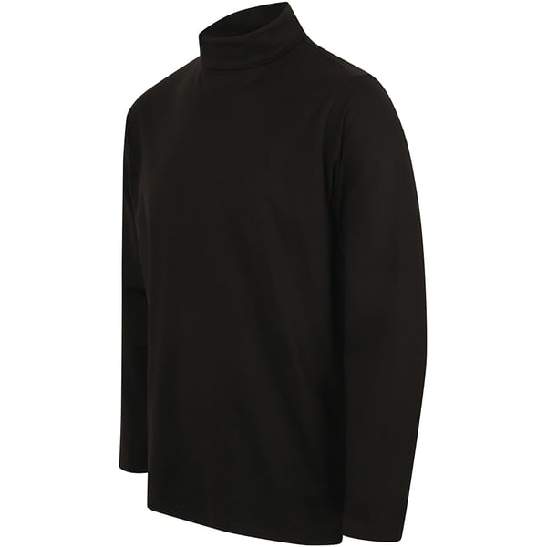 Henbury Mens Long Sleeve Cotton Rich Roll Neck Top / Sweatshirt