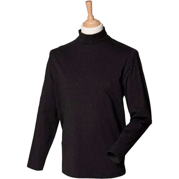 Henbury Mens Long Sleeve Cotton Rich Roll Neck Top / Sweatshirt